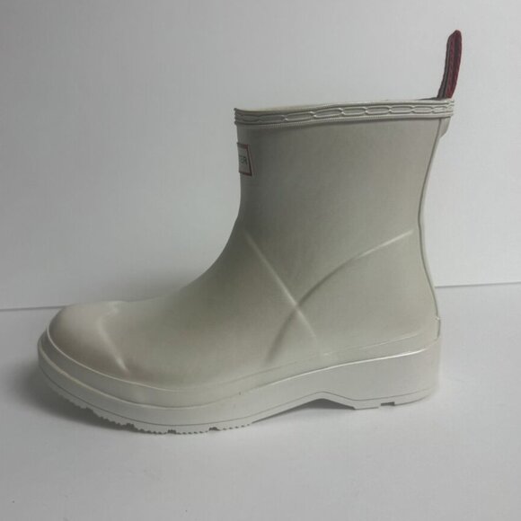 Hunter Women's Winter Rain Boots - Cream with Red Accent - Picture 1 of 6